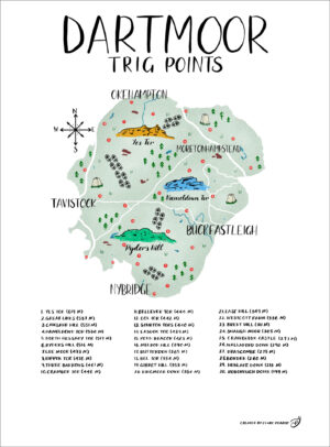 Dartmoor Trig Points Map